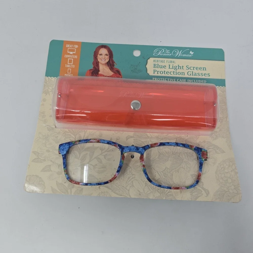 3 New Pioneer Woman Blue Light Screen Protection Glasses w/ Protective Case